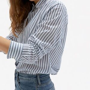 Club Monaco Blue and white button up